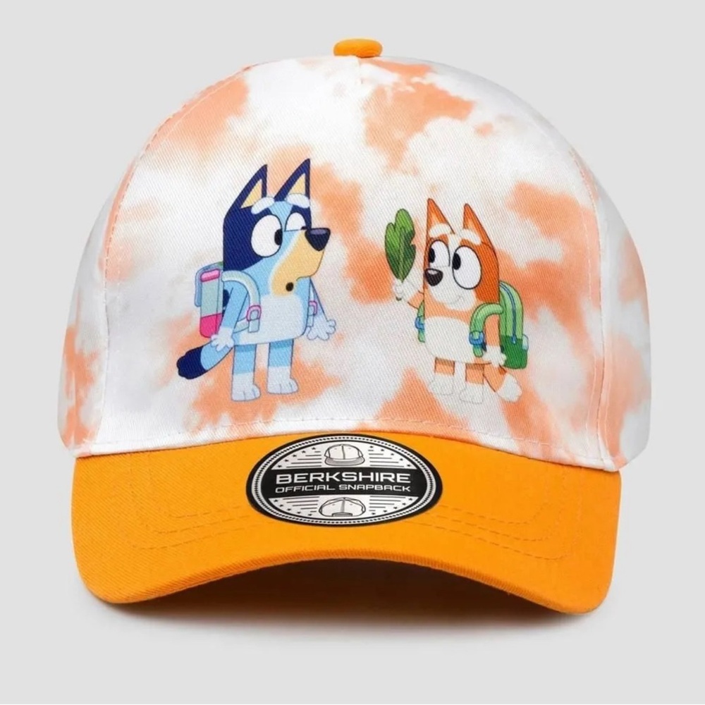 Bluey Bingo Toddler Baseball Cap‎ Hat White Orange Trim Berkshire Fashions